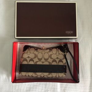 Coach Wristlet with Classic C Canvas